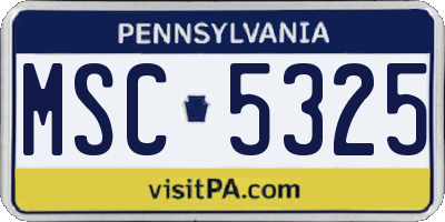 PA license plate MSC5325