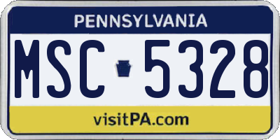 PA license plate MSC5328