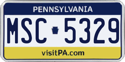 PA license plate MSC5329