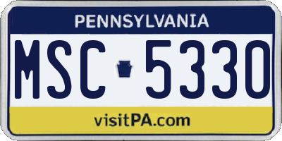 PA license plate MSC5330