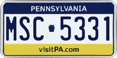 PA license plate MSC5331