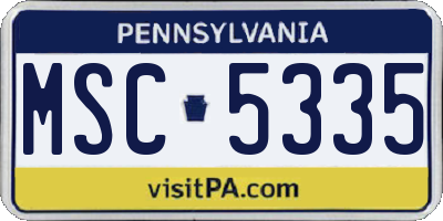 PA license plate MSC5335