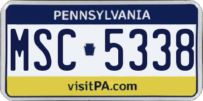PA license plate MSC5338