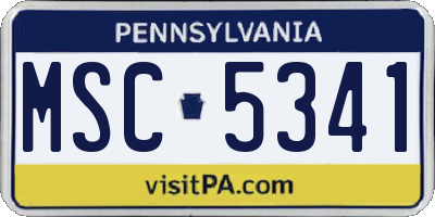 PA license plate MSC5341