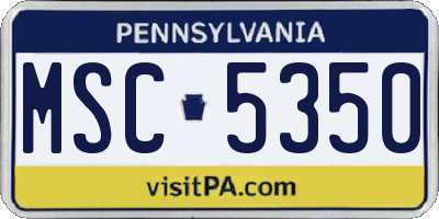 PA license plate MSC5350