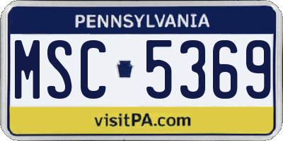 PA license plate MSC5369