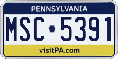 PA license plate MSC5391