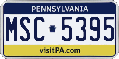 PA license plate MSC5395