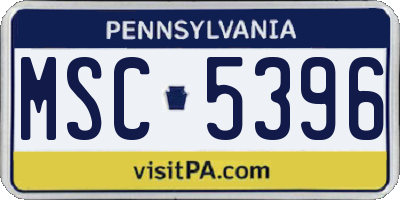 PA license plate MSC5396