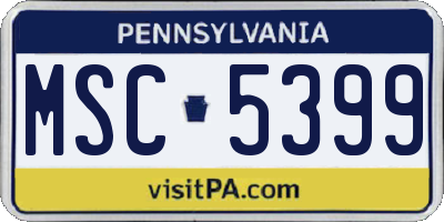 PA license plate MSC5399