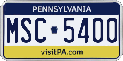PA license plate MSC5400