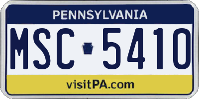 PA license plate MSC5410