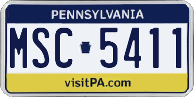 PA license plate MSC5411