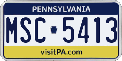 PA license plate MSC5413