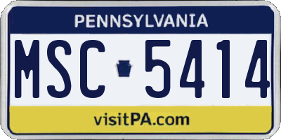 PA license plate MSC5414