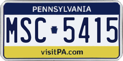 PA license plate MSC5415