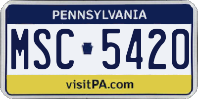 PA license plate MSC5420