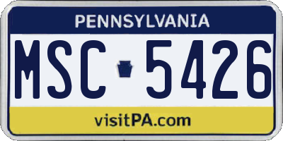 PA license plate MSC5426