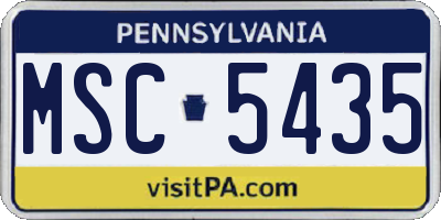 PA license plate MSC5435