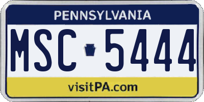 PA license plate MSC5444