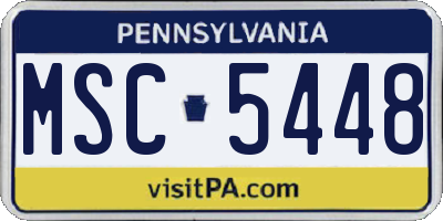PA license plate MSC5448