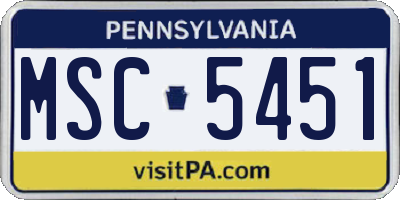 PA license plate MSC5451