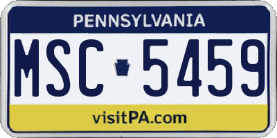 PA license plate MSC5459