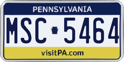 PA license plate MSC5464