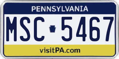 PA license plate MSC5467
