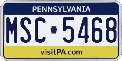 PA license plate MSC5468