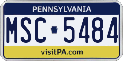 PA license plate MSC5484