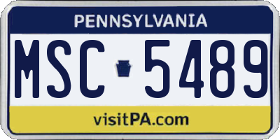 PA license plate MSC5489