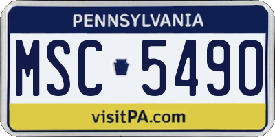 PA license plate MSC5490