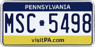 PA license plate MSC5498