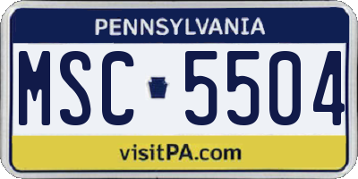 PA license plate MSC5504