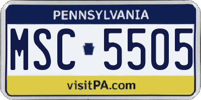 PA license plate MSC5505