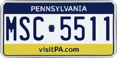 PA license plate MSC5511