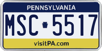 PA license plate MSC5517