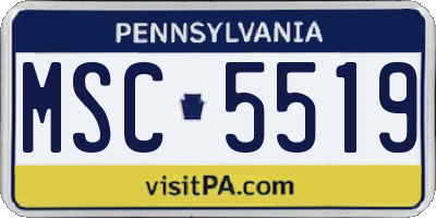 PA license plate MSC5519