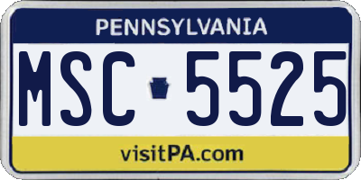 PA license plate MSC5525