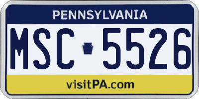 PA license plate MSC5526