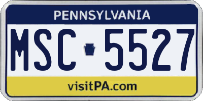 PA license plate MSC5527