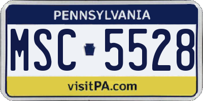 PA license plate MSC5528