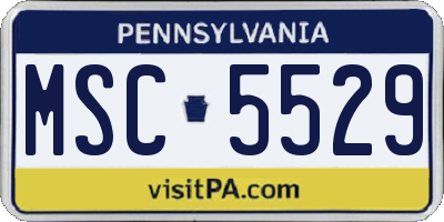 PA license plate MSC5529
