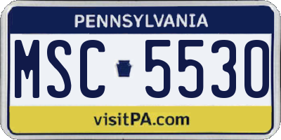 PA license plate MSC5530