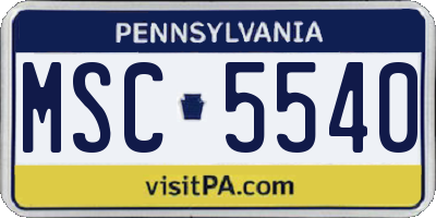 PA license plate MSC5540