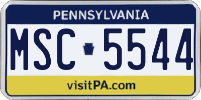 PA license plate MSC5544