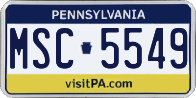 PA license plate MSC5549