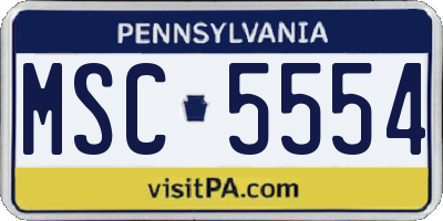 PA license plate MSC5554