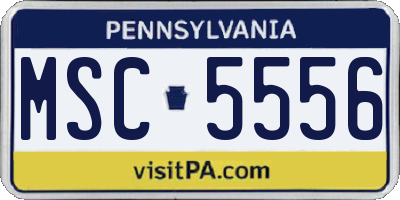 PA license plate MSC5556